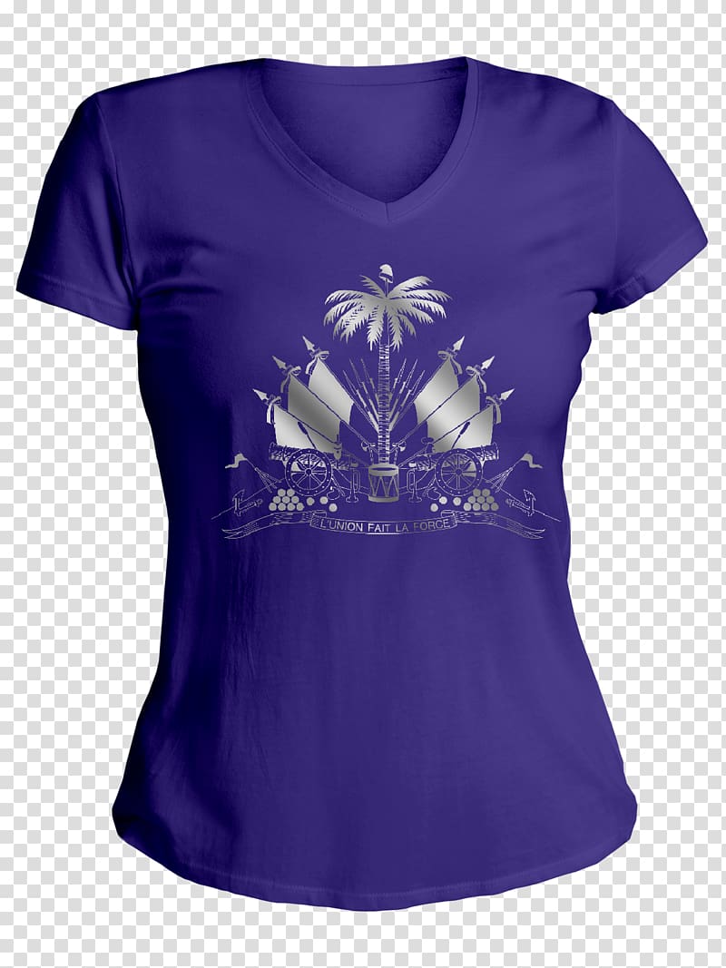 T-shirt Coat of arms of Haiti Sleeve, purple fashion transparent background PNG clipart