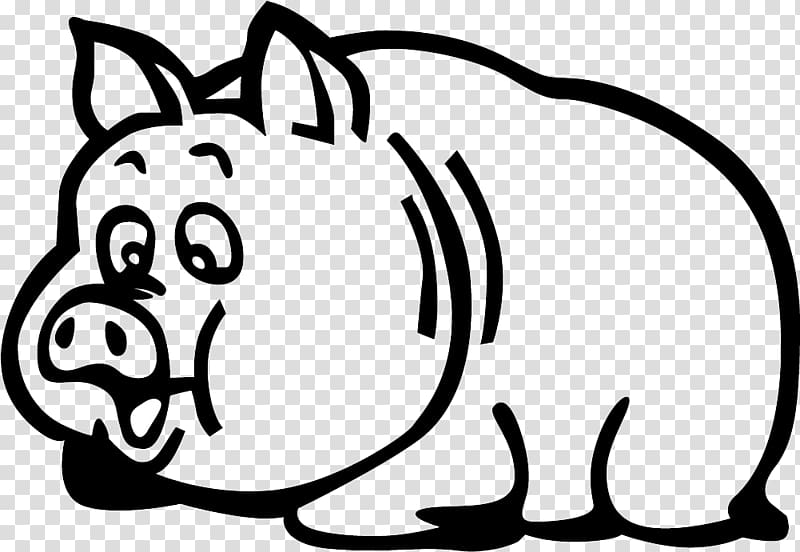 Domestic pig Cartoon McDull, Cartoon cute pig silhouette transparent background PNG clipart