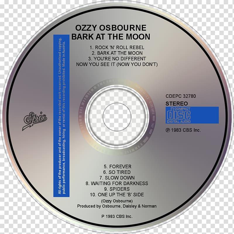 Compact disc Computer hardware Disk storage, Ozzy Osbourne transparent background PNG clipart