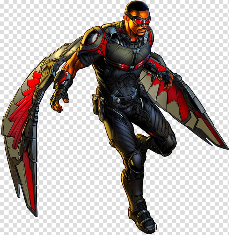 Marvel Avengers character with gray and red wings , Falcon Captain America Patsy Walker Marvel Comics Marvel Cinematic Universe, falcon transparent background PNG clipart