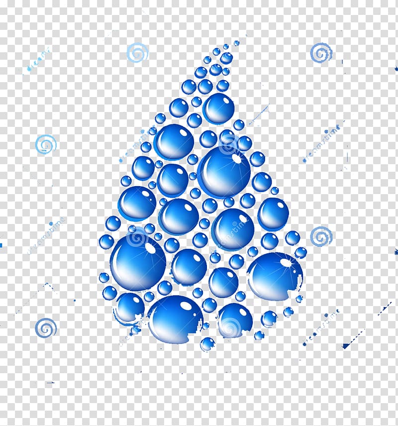 Water Drop Liquid Circle, Blue little water droplets transparent background PNG clipart