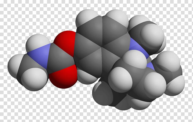 Space-filling model Physostigmine Molecule Anticholinergic Molecular model, others transparent background PNG clipart