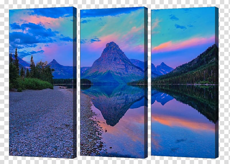 Painting Triptych Two Medicine Lake Art, painting transparent background PNG clipart