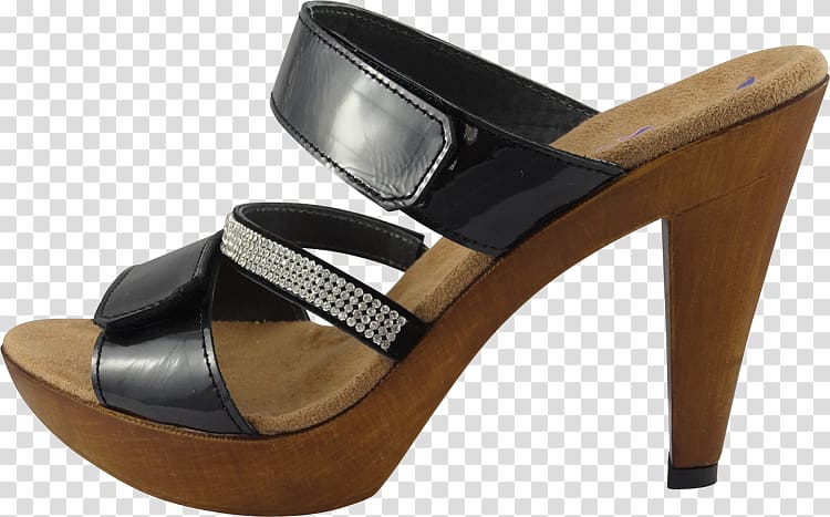 Slide Sandal Shoe, sandal wood transparent background PNG clipart