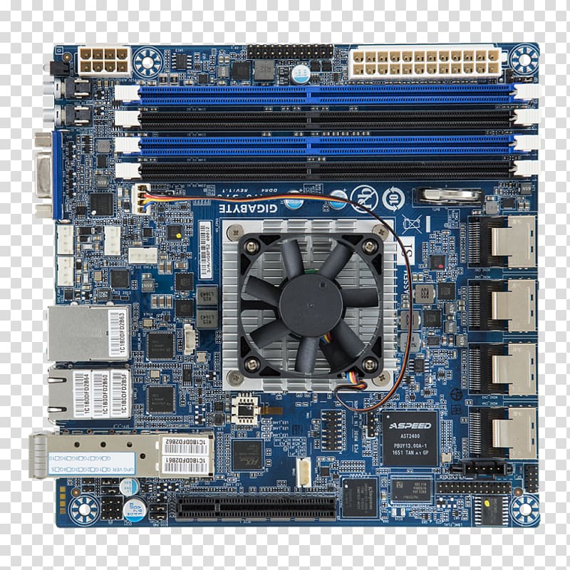 Intel Atom Central processing unit Mini-ITX Motherboard, Small Form Factor transparent background PNG clipart