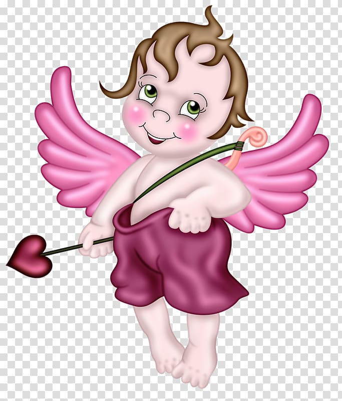 Cupid Heart , Hand-painted angels transparent background PNG clipart