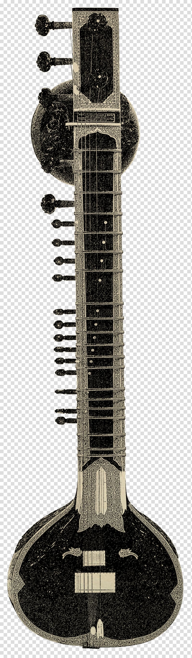 Musical Instruments Sitar Music of India Sympathetic string, Sitar transparent background PNG clipart