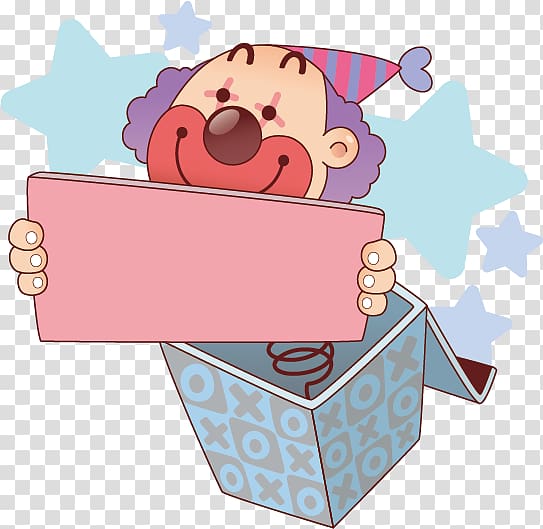 Clown Cartoon , Box clown transparent background PNG clipart