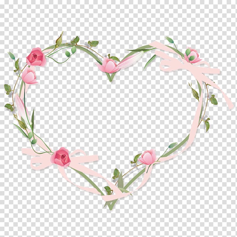 Flower Heart Garden roses , ps flower border flower material, pink flowers illustration transparent background PNG clipart