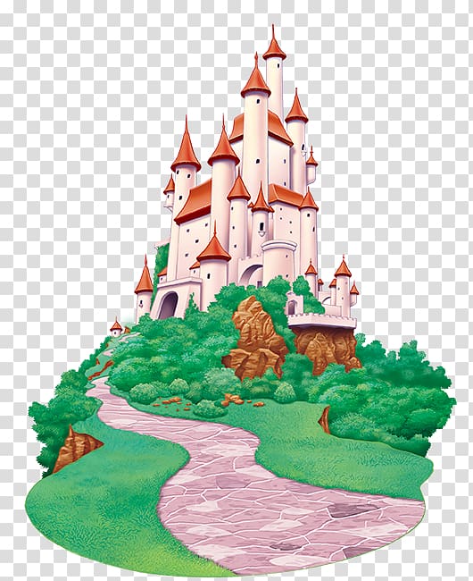 white and brown castle illustration, Sleeping Beauty Castle Cartoon, castle transparent background PNG clipart