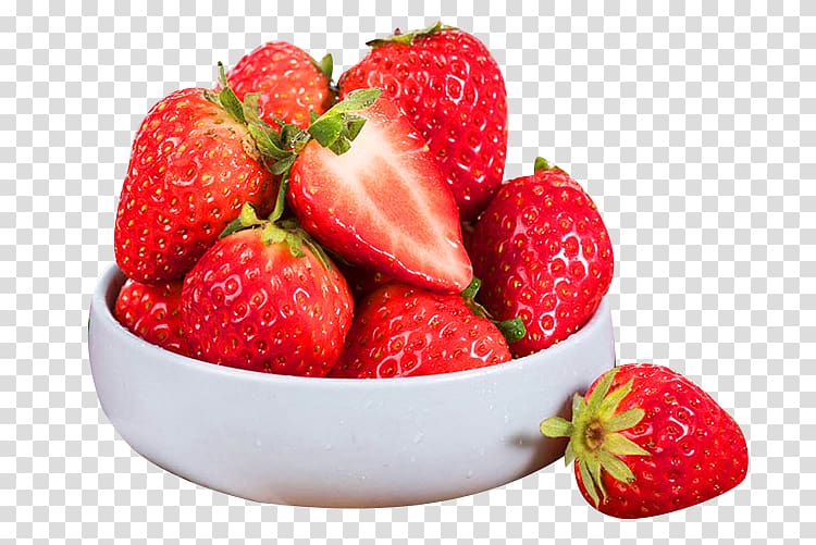 Strawberry pie Aedmaasikas Auglis, Bowl of red strawberry picking material transparent background PNG clipart