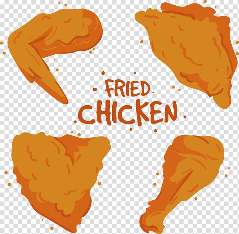 fried chickens illustration, Fried chicken Buffalo wing KFC Chicken nugget, Cartoon hand painted fried food fried chicken transparent background PNG clipart