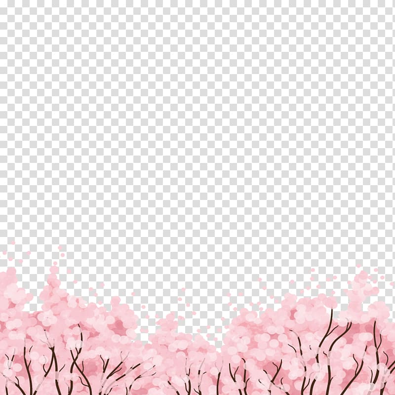 Cherry blossom, Gorgeous pink cherry sea transparent background PNG clipart