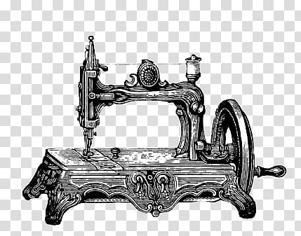 black and gray crank sewing machine illustration, Small Vintage Sewing Machine transparent background PNG clipart