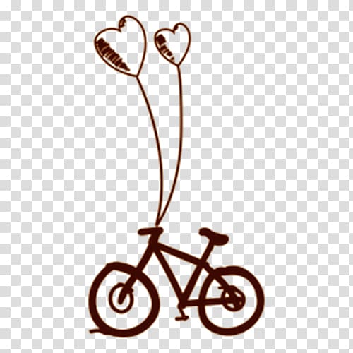Bicycle, Balloon bike simple strokes transparent background PNG clipart