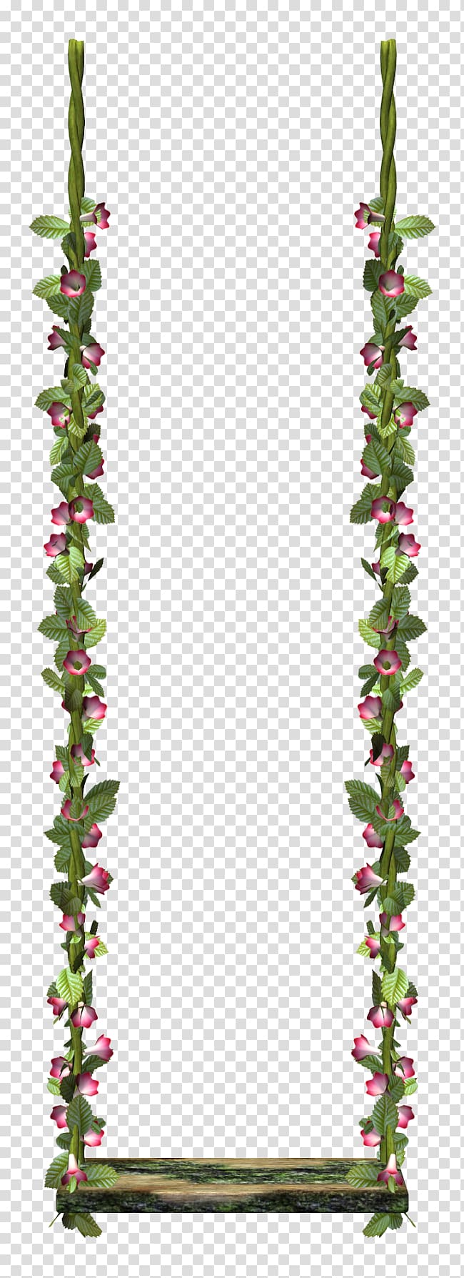green and pink flower swing, Flower Swing Scape , swing transparent background PNG clipart