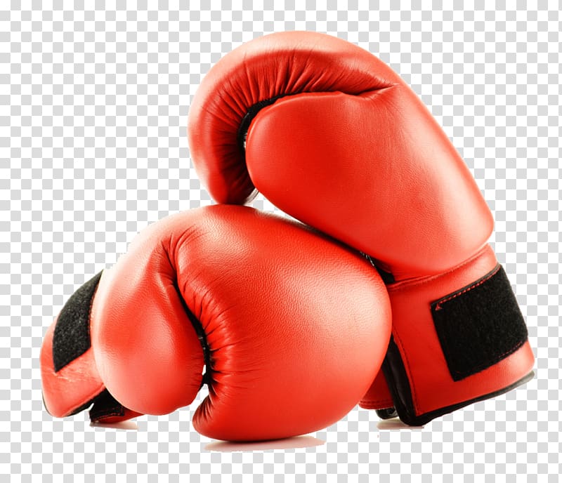 pair of black-and-red leather boxing gloves illustration, Boxing glove, One pair of boxing gloves transparent background PNG clipart