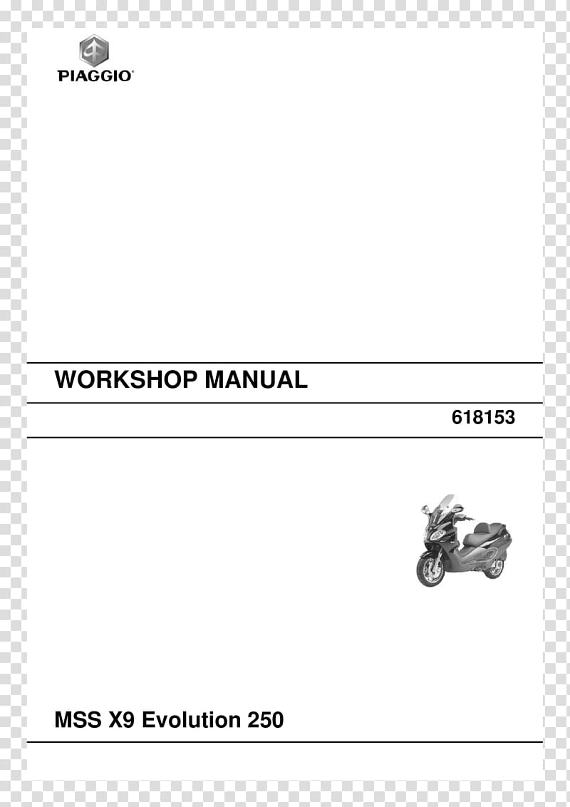 Piaggio X9 Scooter Motorcycle Factory service manual, scooter transparent background PNG clipart