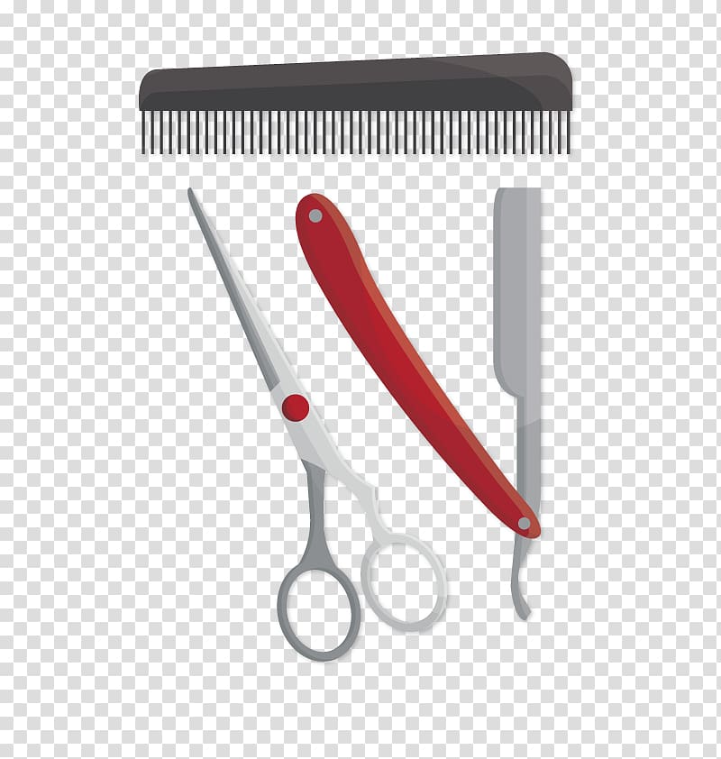 Comb Barber Scissors, haircut transparent background PNG clipart