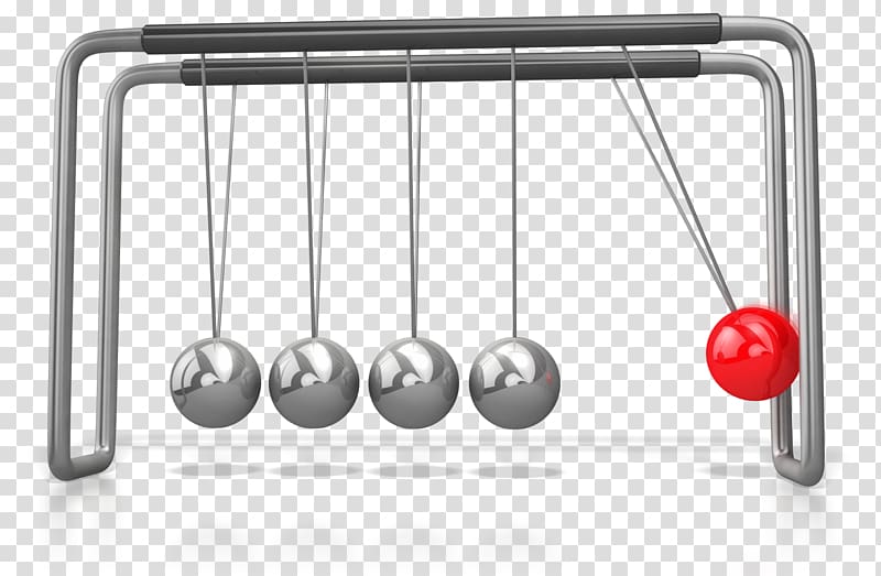 gray and red balance component art, Pendulum Newton\'s cradle Newton\'s laws of motion Newton\'s first law , cam newton transparent background PNG clipart