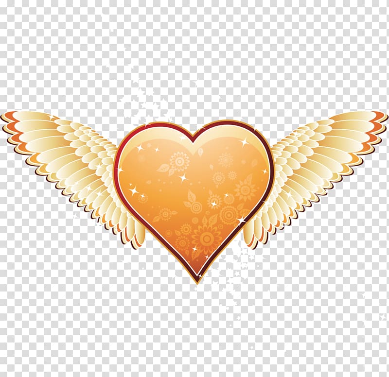 Heart Angel Valentines Day , Angel Wings LOVE transparent background PNG clipart
