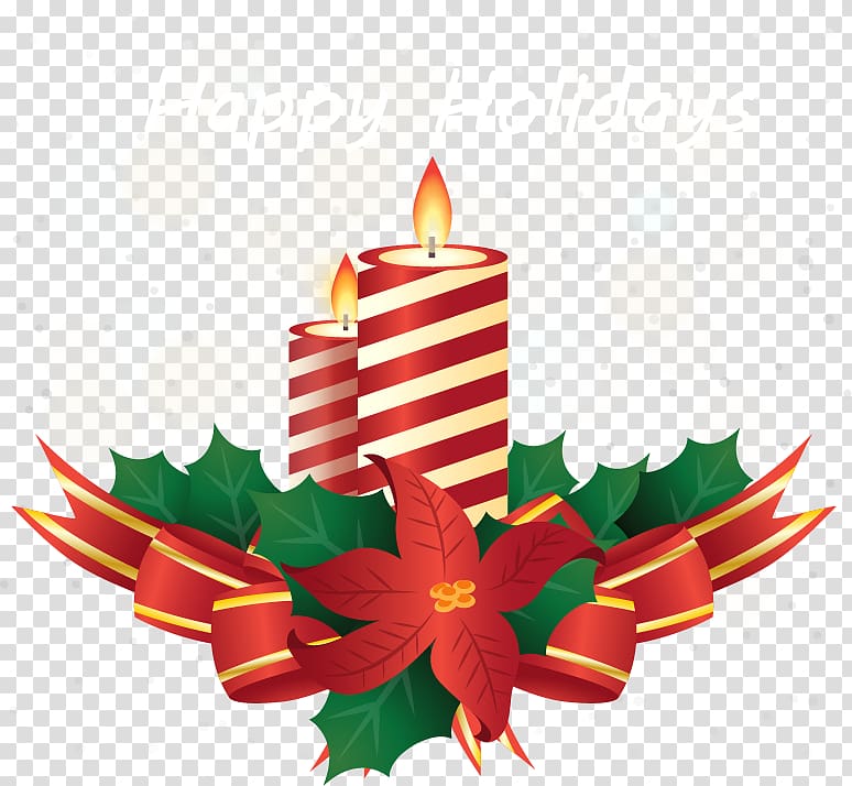 Christmas ornament Candle, Red stripes candle transparent background PNG clipart