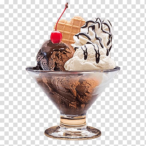Sundae Chocolate ice cream Black Forest gateau Banana split, ice cream transparent background PNG clipart