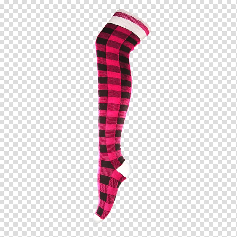 Tartan Sock Thigh-high boots ing Knee highs, pink plaid transparent background PNG clipart