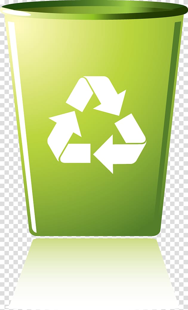 Recycling symbol Recycling bin Waste container, Green Design Creative green green trash can icon transparent background PNG clipart