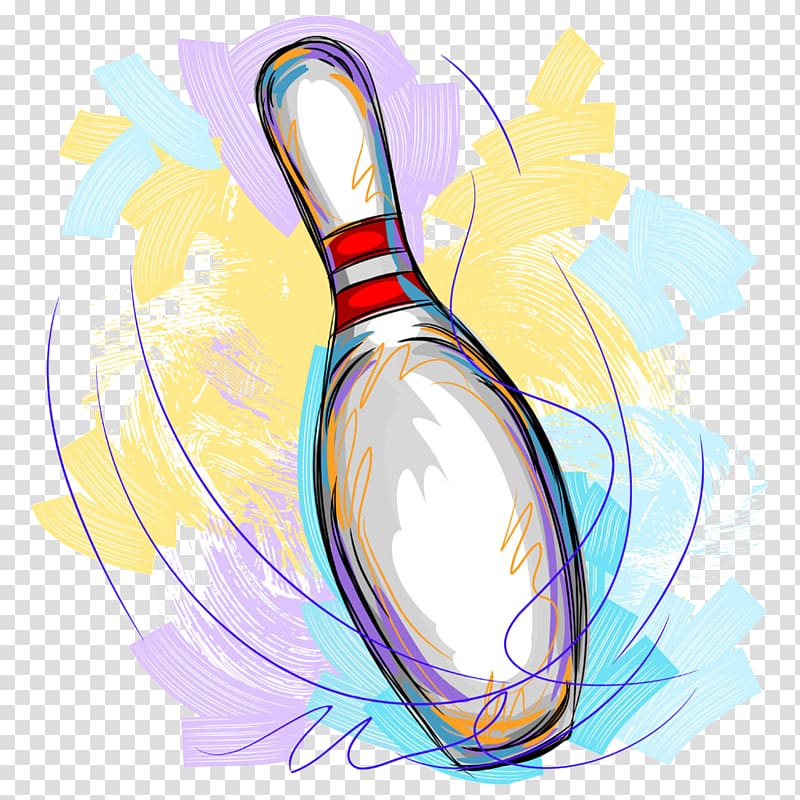 Ten-pin bowling Illustration, Bowling painted transparent background PNG clipart