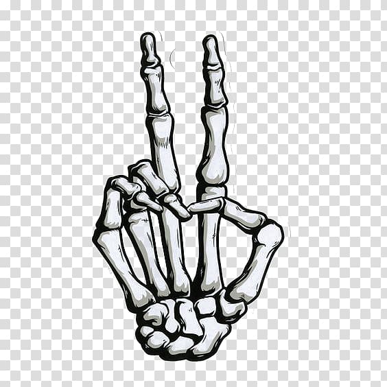 Traditional Distressed Sticker Tattoo Of A Skeleton Hand Giving A Peace Sign  Stock Illustration  Download Image Now  iStock