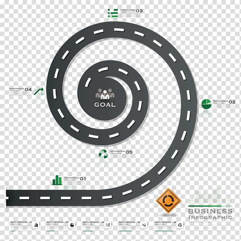 Road Infographic Street, Rotating the road transparent background PNG clipart