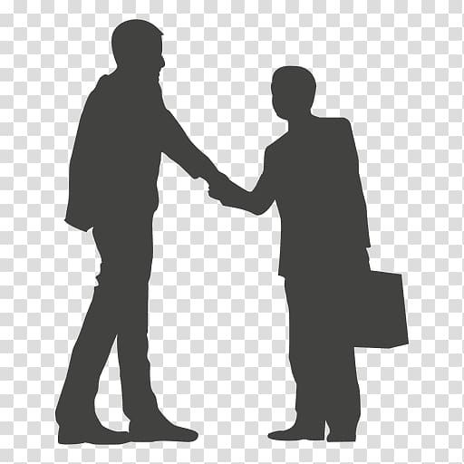 Silhouette Businessperson, shake hands transparent background PNG clipart