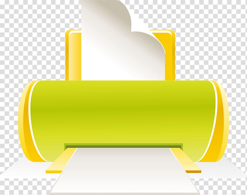 Printer, Painted yellow printer model transparent background PNG clipart