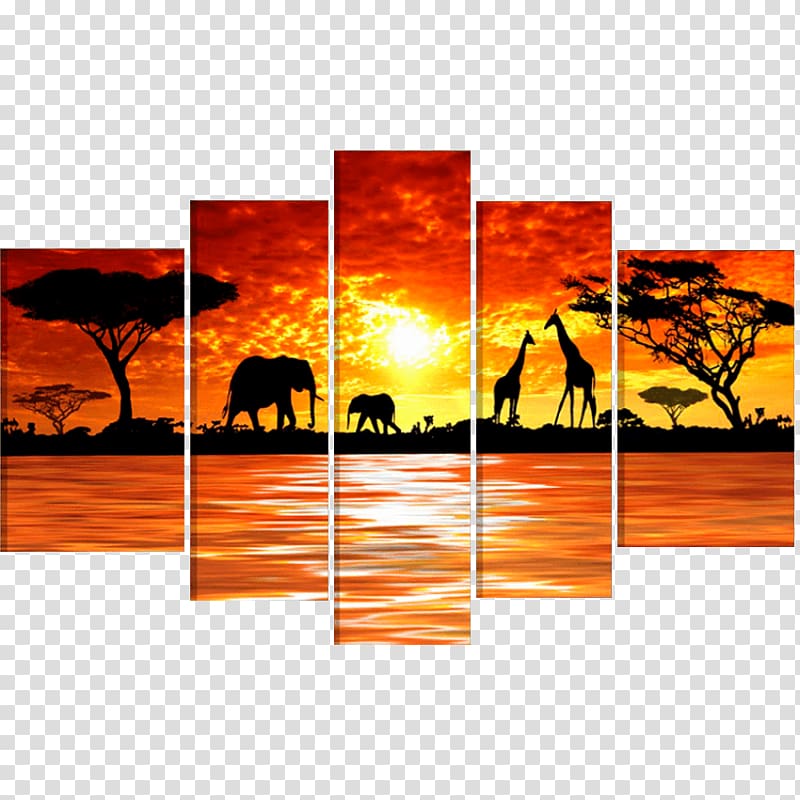Landscape painting Modern art Oil painting Drawing, african grasslands transparent background PNG clipart