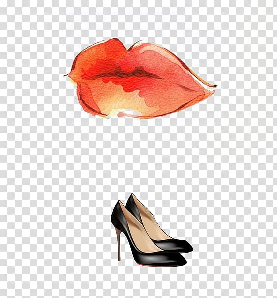 Lip balm Drawing Fashion illustration Illustration, Lipstick heels buckle-free material transparent background PNG clipart