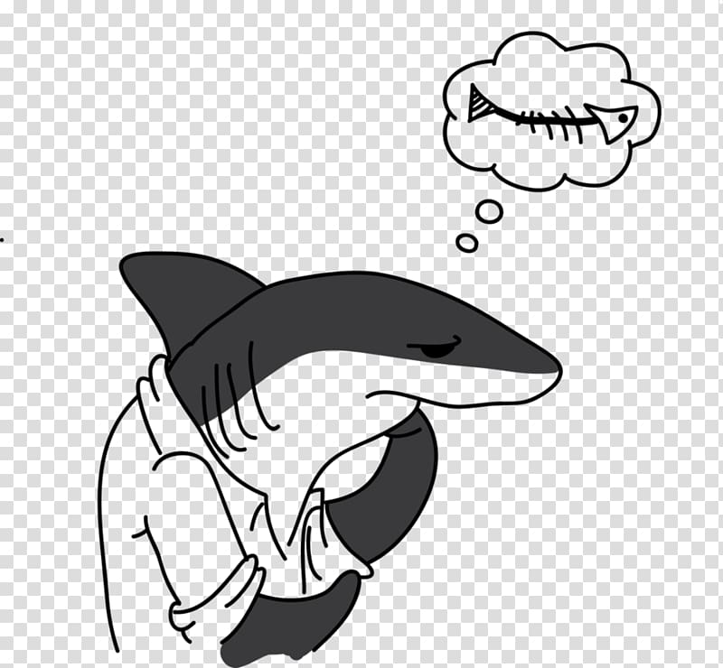 Shark Cartoon Black and white Line art , cartoon shark transparent background PNG clipart