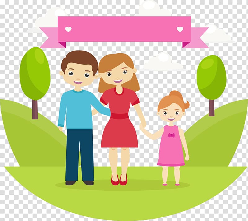 family illustration, Family Cartoon Happiness Illustration, Suburbs happy family of three family transparent background PNG clipart
