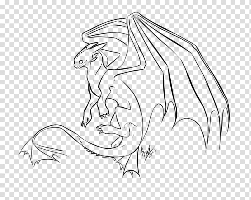 Line art Drawing How to Train Your Dragon Sketch, night fury transparent background PNG clipart