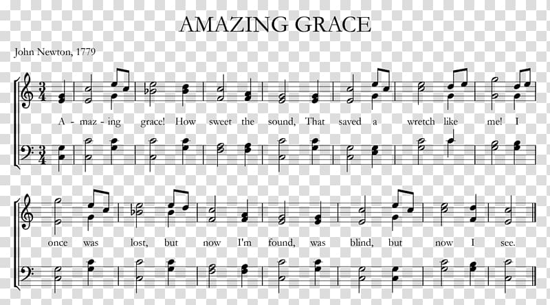 Amazing Grace Numbered musical notation Musical note Rest, sheet music transparent background PNG clipart