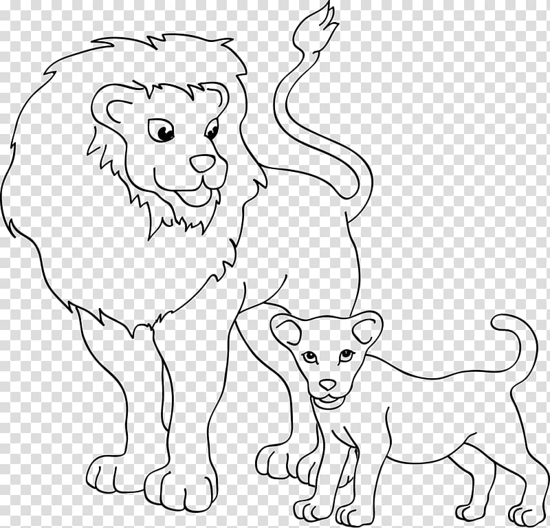 Ausmalbild Lion Zoo Animal Coloring book, Modern Resume transparent background PNG clipart