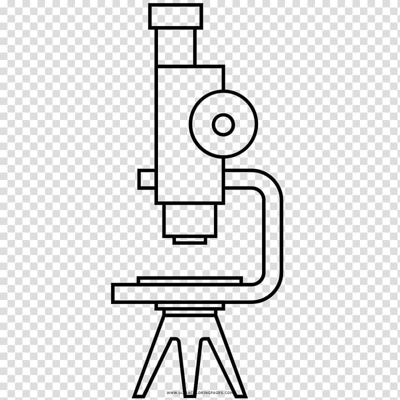 Drawing Optical microscope Coloring book Black and white, microscope transparent background PNG clipart