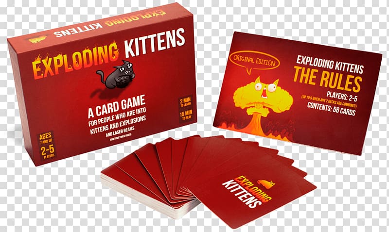 Exploding Kittens Fluxx Card game Playing card Board game, kitten transparent background PNG clipart
