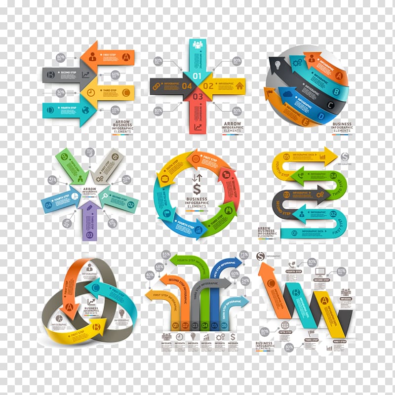 Graphic design Infographic Illustration, ppt arrow creative decoration transparent background PNG clipart