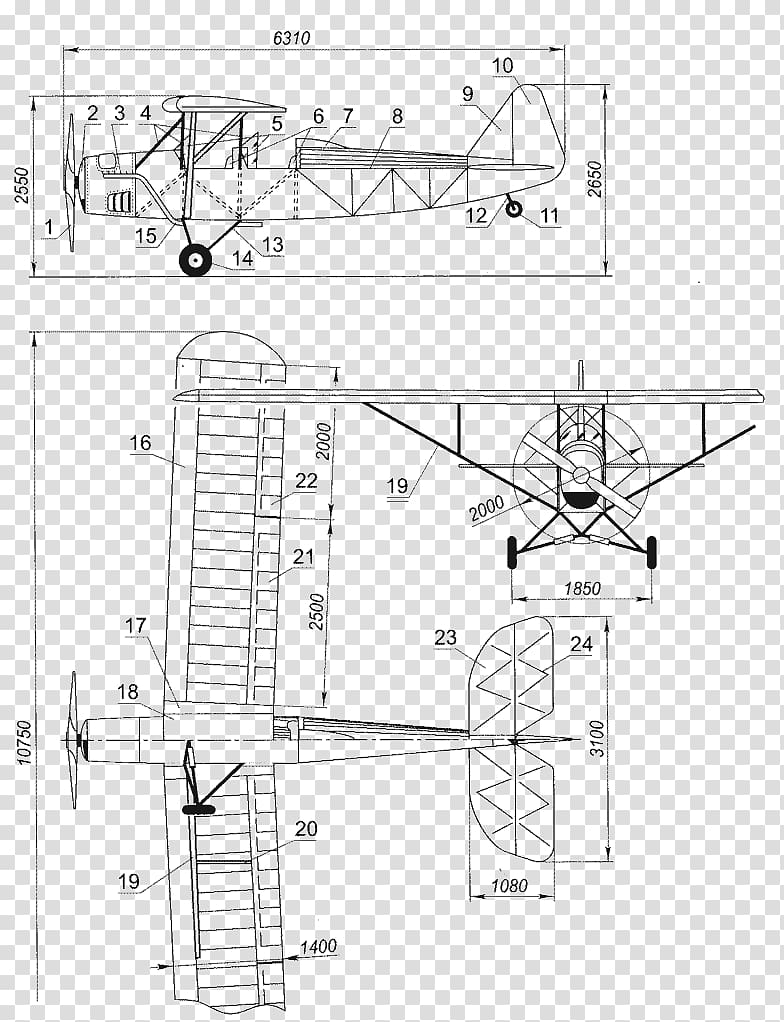 Airplane Monoplane Technical drawing Floor plan Parasol wing, airplane transparent background PNG clipart