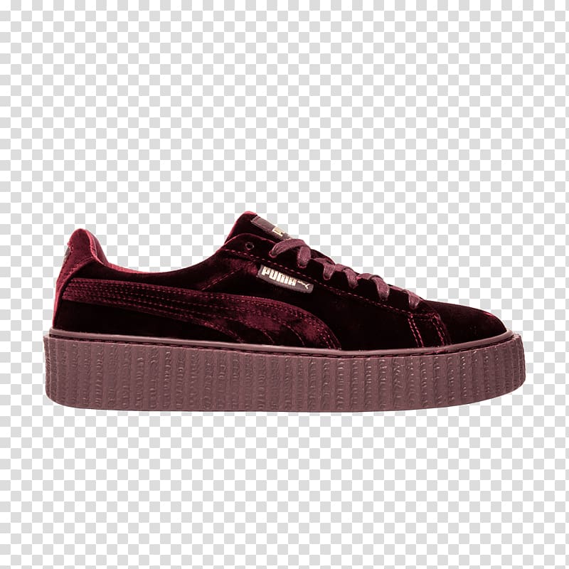 Puma Suede Classic Men\'s Shoes Sports shoes Brothel creeper, maroon velvet creepers transparent background PNG clipart