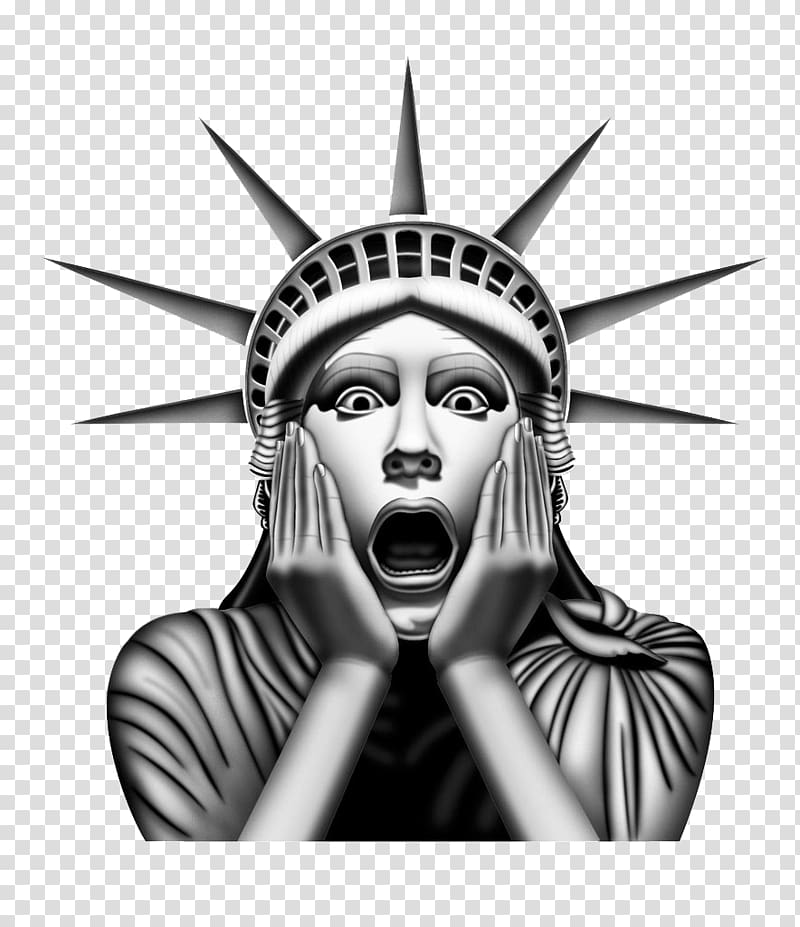Statue of Liberty emoticon , Statue of Liberty Icon, Funny surprised Statue of Liberty transparent background PNG clipart