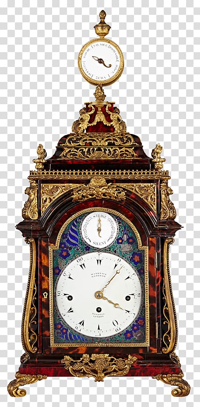 Bracket clock Antique Mantel clock Musical clock, clock transparent background PNG clipart