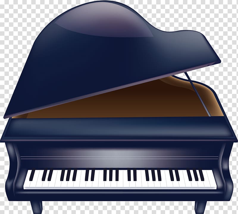 Drawing Piano Illustration, Blue piano transparent background PNG clipart