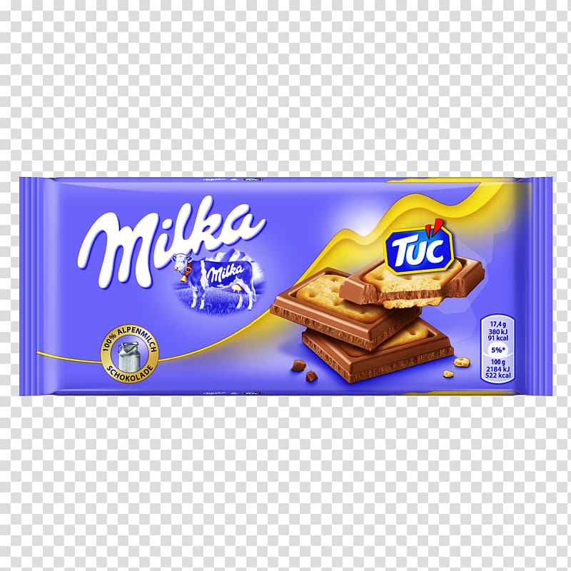 Milka Chocolate bar TUC, milk transparent background PNG clipart